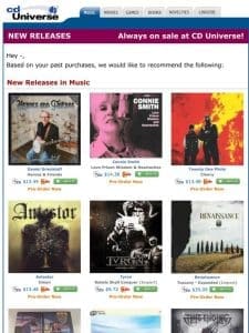 Music New Releases at CD Universe