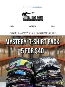 Mystery T-Shirt Packs Are Back! ? 5 Tees for $40