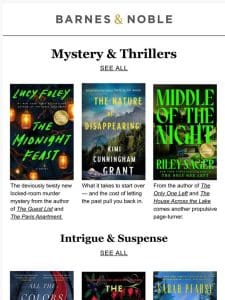 Mystery & Thrillers to Read