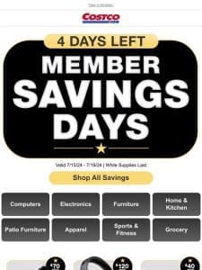 NEW DEALS ADDED – Member Savings Days Continue!