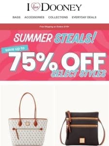 NEW: More Summer Steals Up to 75% Off!