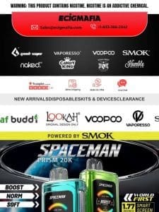 New Arrival! SMOK SpaceMan Prism 20K Disposable (20000 Puffs)??