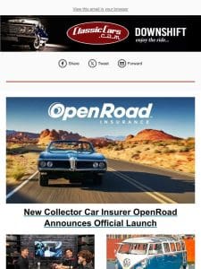 New Collector Car Insurer OpenRoad Announces Official Launch