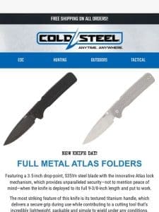 New Full Metal Atlas Folders | S35VN， Titanium Handles， Atlas Lock!