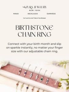 New In: Birthstone Chain Ring?