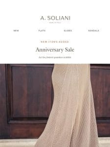 New Items Added to Our Anniversary Sale