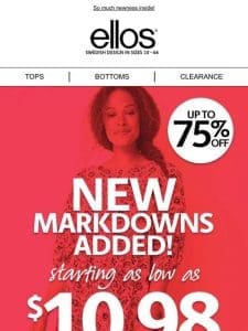 New Markdowns as low as $10.98