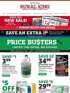 New Price Buster Deals! Save $8 on Catch & Release Traps，$3 Off Ortho Home Defense， Outdoor Bleach $1 Off!