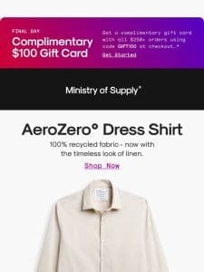 New + Restocked: AeroZero° Dress Shirt