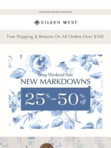 New Spring & Fresh Markdowns up to 50% OFF