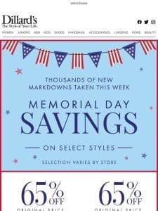 New Storewide Memorial Day Savings