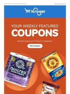 New Weekly Featured Coupons ? | Buy 1， Get 1 FREE on Breakfast ?