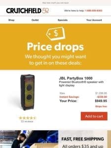 New price on the JBL PartyBox 1000
