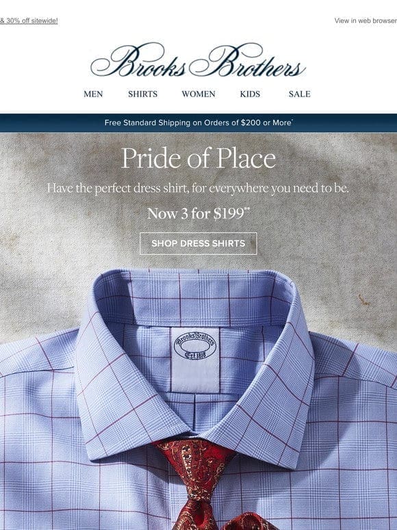 Now 3 for $199: best dress shirts. PLUS extra 30% off clearance.