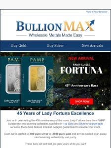 Now Available: Limited-Edition Gold & Silver Bars