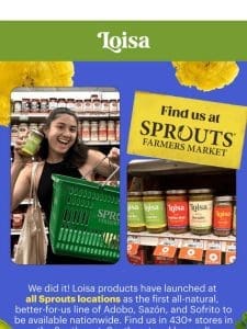 Now available at SPROUTS!