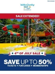 OFFER EXTENDED! Save Up to 50% on Tickets， Fun Cards & Memberships With Our 4th of July Sale