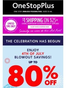 OMG! {$1 Shipping} + Up to 80% OFF DEALS!