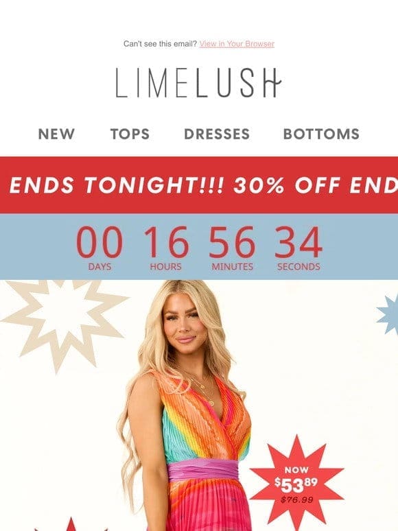 OMG! 30% OFF Dresses ENDS TONIGHT  ️