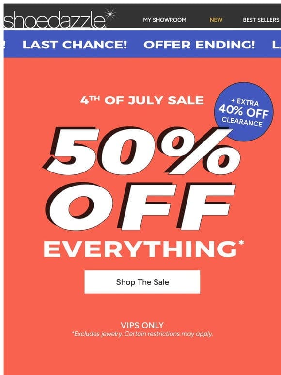 OMG 50% OFF ENDS TONIGHT