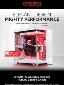 ORIGIN PC GENESIS wins PCMAG Editors’ Choice