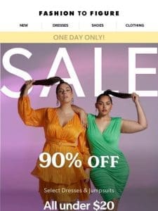 One Day Only! 90% off Select Dresses & Jumpsuits ?