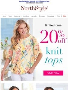 Online Exclusive – Save 20% on All Knit Tops for Spring & Beyond!