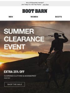 Online Only Clearance Event Starts Now