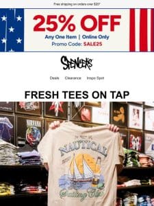 Open for savings & beer tees