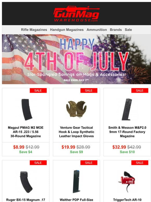 Our 4th Of July Sale Is Still Running Strong! | Magpul PMAG Gen M2 30rd AR-15 Mag for $9