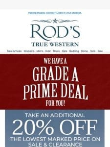 Our Grade A Prime Deal Continues Today!