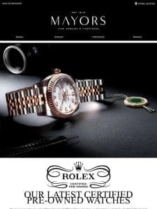 Our Latest Rolex Certified Pre-Owned Watches