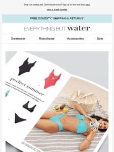 Our gorgeous catalog just dropped: See what we’re loving | Cerulean Sea swim flatters perfectly