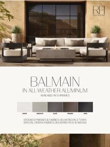 Outdoor Collections in All-Weather Aluminum. In Stock & Ready to Ship.