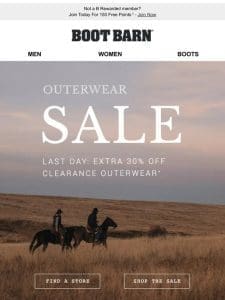 Outerwear Sale Ends Today