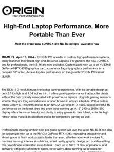 PRESS RELEASE: Brand new EON16-X and NS-16 laptops – available now