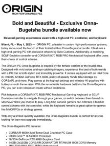 PRESS RELEASE: Exclusive Onna-Bugeisha bundle available now