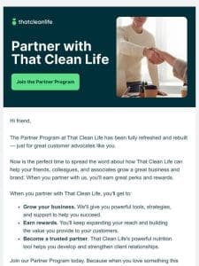 ? Partner with That Clean Life & earn rewards