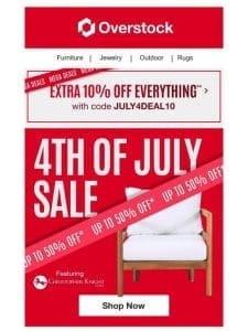 Party Like a Patriot! Crazy Good Deals Up to 50% Off!