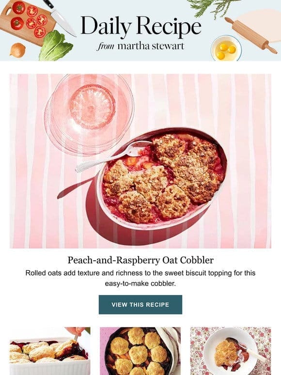 Peach-and-Raspberry Oat Cobbler