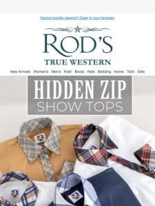 Perfect Hidden Zip Show Tops With Contrast Details!