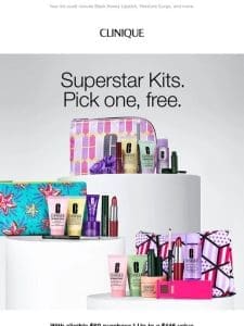 Pick a kit full of stellar bestsellers! Free with $60 purchase.