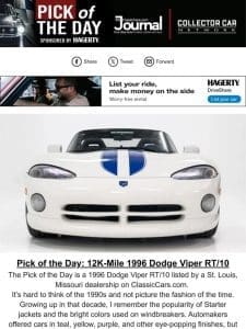 Pick of the Day: 12K-Mile 1996 Dodge Viper RT/10