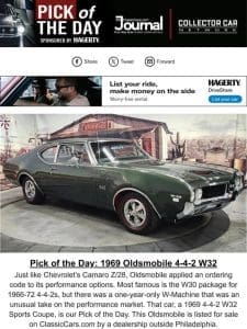 Pick of the Day: 1969 Oldsmobile 4-4-2 W32
