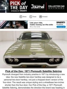 Pick of the Day: 1971 Plymouth Satellite Sebring