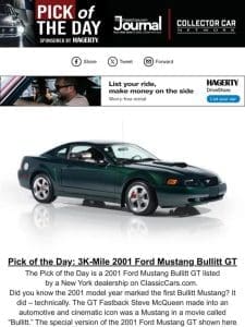 Pick of the Day: 3K-Mile 2001 Ford Mustang Bullitt GT