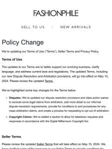 Policy Change Notice