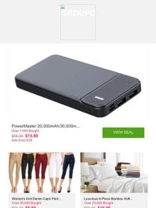 PowerMaster 20，000mAh/30，000mAh Power Bank External Battery Pack Charger and More