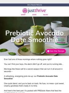 Prebiotic avocado date smoothie (recipe)