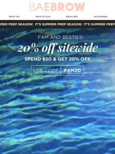 Prep for summer with 20% OFF ?